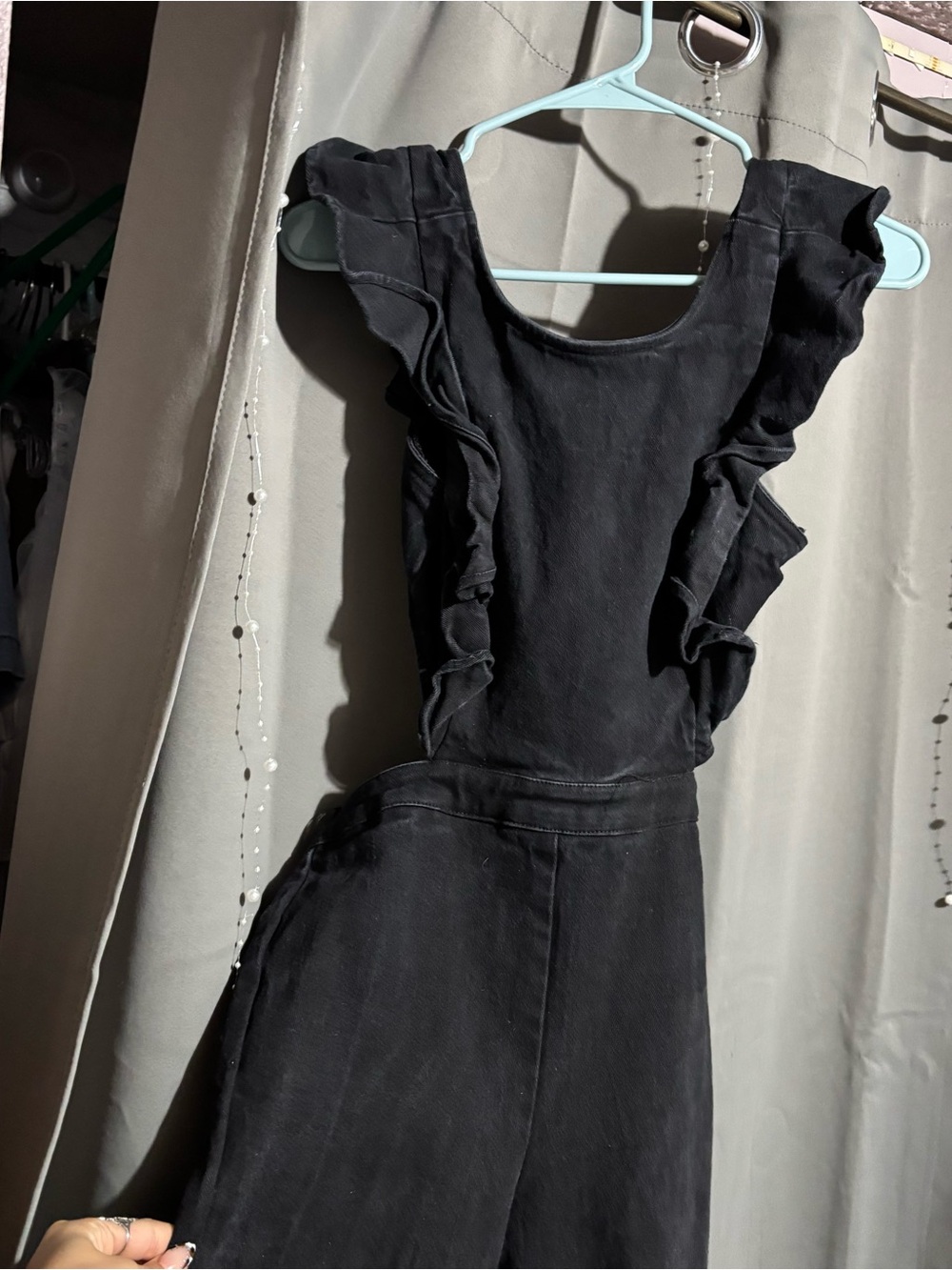 Denim flared jumpsuit